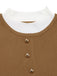 Brown 1970s Irregular Button Patchwork Knit Top - vintage fashion, retro style
