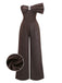 [Pre-Sale] Brown 1980s Bow Strapless Glitter Jumpsuit