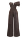 [Pre-Sale] Brown 1980s Bow Strapless Glitter Jumpsuit
