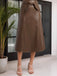 Brown 1980s Leather High-Waist Midi Skirt - vintage skirt, retro style