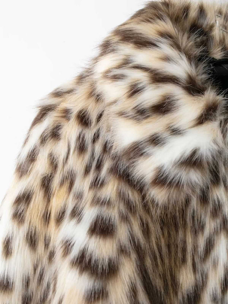 Brown 1980s Leopard Print Faux Fur Coat | Retro Stage