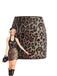 Brown 1980s Leopard Print Sequin Mini Skirt - vintage skirt, retro style
