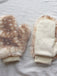Brown Fawn Print Fur Mittens - vintage fashion, retro style