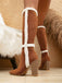 Brown Flannelette Patchwork Chunky Heel Boots — vintage style that transcends decades