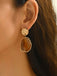 Brown Retro Geometric Colorblock Resin Earrings - vintage fashion, retro style