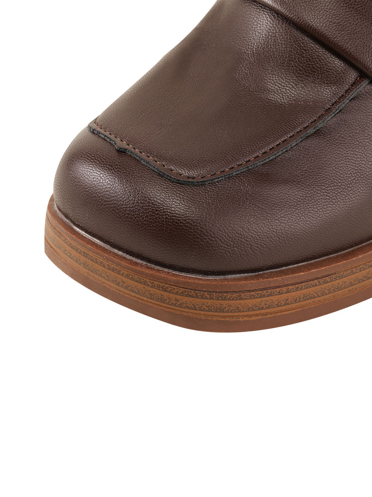Brown Retro Square Toe Chunky Heels, vintage shoes, retro heels - perfect for women who love vintage and retro fashion
