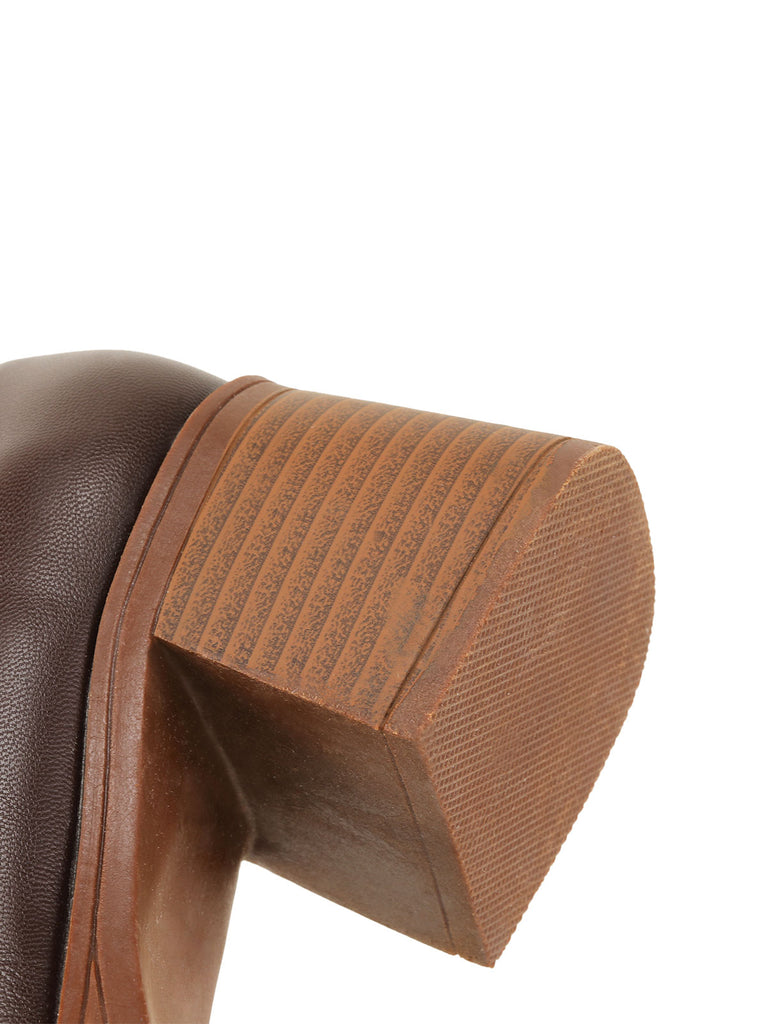 Brown Retro Square Toe Chunky Heels, vintage shoes, retro heels - perfect for women who love vintage and retro fashion