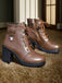 Brown Vintage Leather Chunky High Heels — 1950s vintage charm for her modern wardrobe