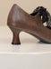 Retro Stage vintage Mary Jane heels with delicate lace bow detail for elegant occasions