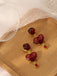 Burgundy Heart Resin Vintage Earrings — vintage elegance for the modern woman