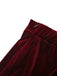 1940s Velvet High-Waist Solid Flare Pants