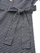 Black 1940s Houndstooth Puff-Sleeves Pearl Button Dress