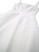 White 1950s Solid Wide Strap Evening Dress