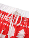 Red 1930s Christmas Tree Reindeer Pants