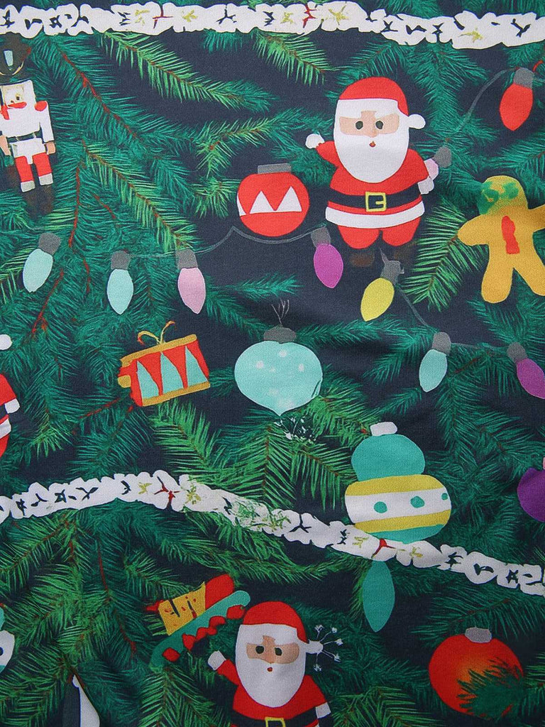 Green 1960s Christmas Pattern Bodycon Dress