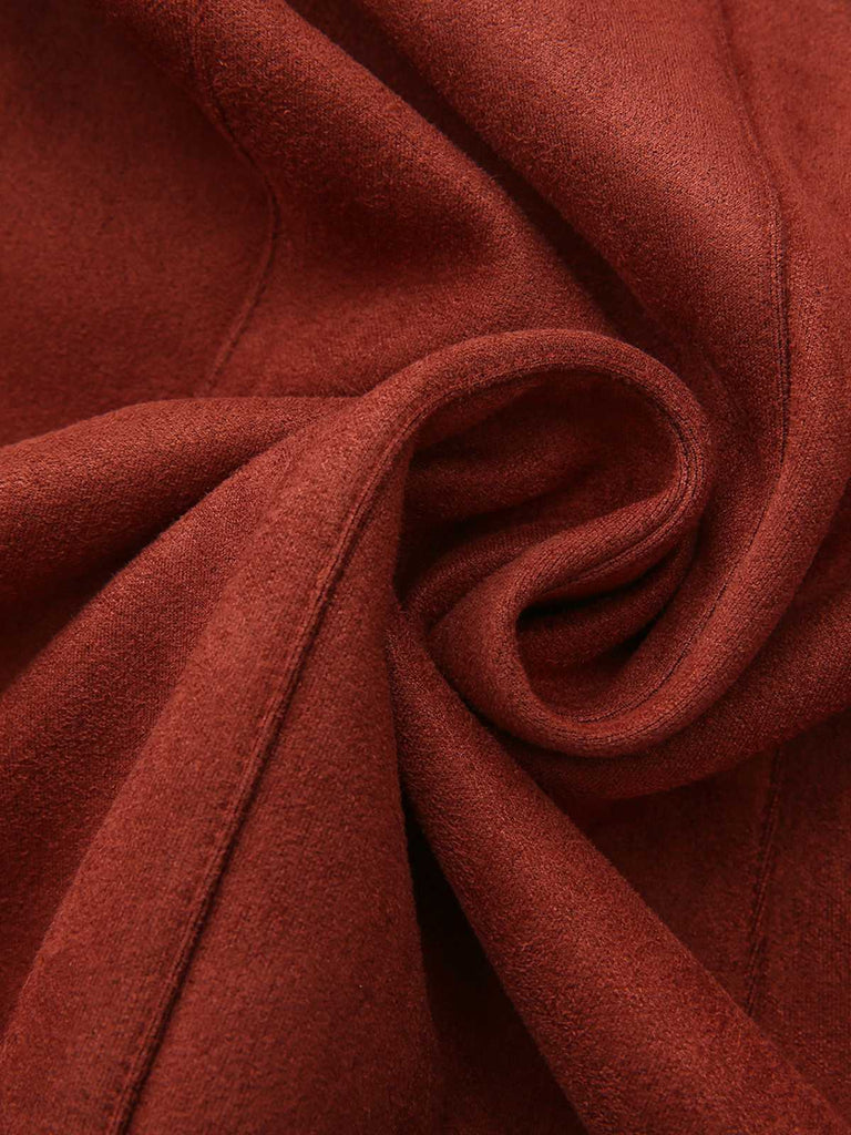 1940s Lapel Suede Pocket Blazer