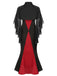 2PCS 1930s Halloween Fishtail Dress & Sheer Coat