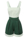 [Pre-Sale] Green 1950s Polka Dot Waisted Camisole & Pleated Shorts
