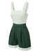 [Pre-Sale] Green 1950s Polka Dot Waisted Camisole & Pleated Shorts