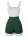 [Pre-Sale] Green 1950s Polka Dot Waisted Camisole & Pleated Shorts