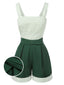 [Pre-Sale] Green 1950s Polka Dot Waisted Camisole & Pleated Shorts