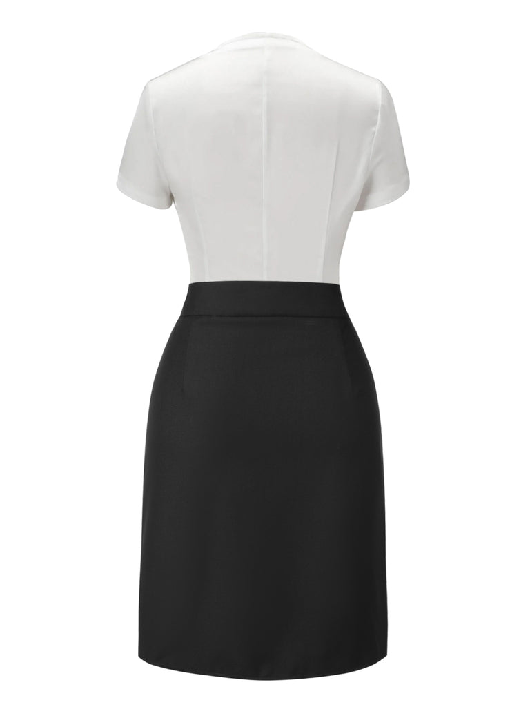 [Pre-Sale] 2PCS 1960s Button Shirt & Lace Hem Solid Skirt