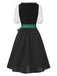[Pre-Sale] 3PCS Black 1950s Cotton Polka Dot Gingham Dress & Puff Sleeve Crop Top