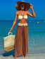1960s Contrast Bandeau Swimsuit & Pants Cover-Up