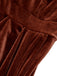 She slips into this Caramel Color 1960s Off-Shoulder Tulip Velvet Dress and suddenly it's a 1960s daydream