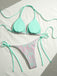 Celadon Green 1980s Textured Lace Bikini Set, vintage swimsuit, pin-up swimwear - perfect for women who love vintage and retro fashion