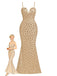 Champagne 1930s Sequined Backless Evening Dress - vintage dress, retro fashion