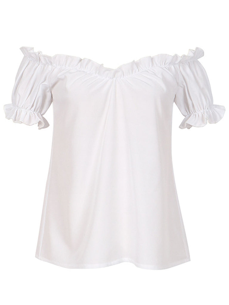 Champagne 1950s Puff Top & Floral Bow Dress — the kind of 1950s dress that makes strangers smile