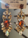Champagne Alloy Vintage Rhinestone Earrings: 1950s detail work for the woman who notices