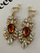 This Champagne Alloy Vintage Rhinestone Earrings carries 1950s stories waiting to be told