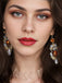 Champagne Alloy Vintage Rhinestone Earrings — 1950s elegance in the palm of her hand