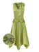 Chartreuse 1920s Shimmering Handkerchief Hem Dress - vintage dress, retro fashion, Gatsby party