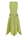 Chartreuse 1920s Shimmering Handkerchief Hem Dress - vintage dress, retro fashion, Gatsby party