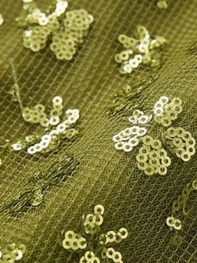 Chartreuse 1960s Sequined Evening Party Mini Dress | vintage dress, retro fashion, elegant style - perfect for retro fashion enthusiasts