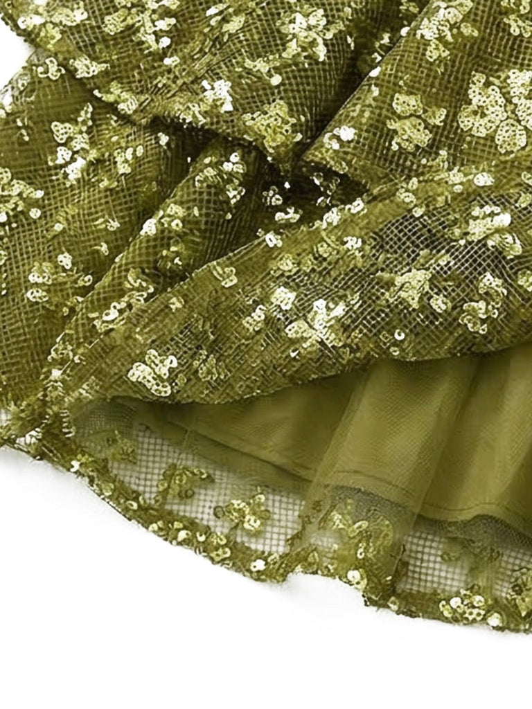 Chartreuse 1960s Sequined Evening Party Mini Dress: beautiful vintage dress, retro fashion, elegant style with timeless appeal
