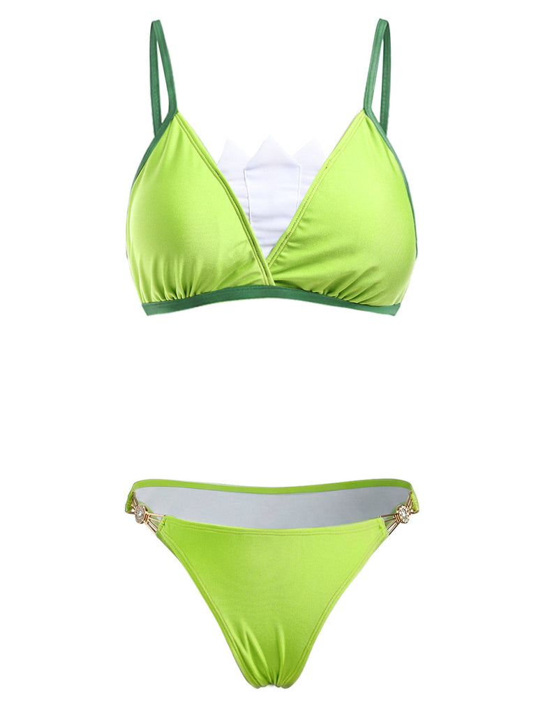 [Pre-Sale] Chartreuse 1970s Chiffon Swimsuit