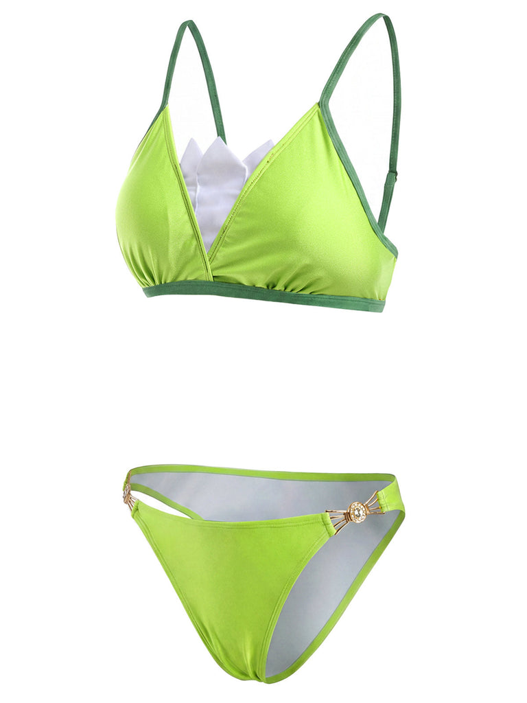 [Pre-Sale] Chartreuse 1970s Chiffon Swimsuit