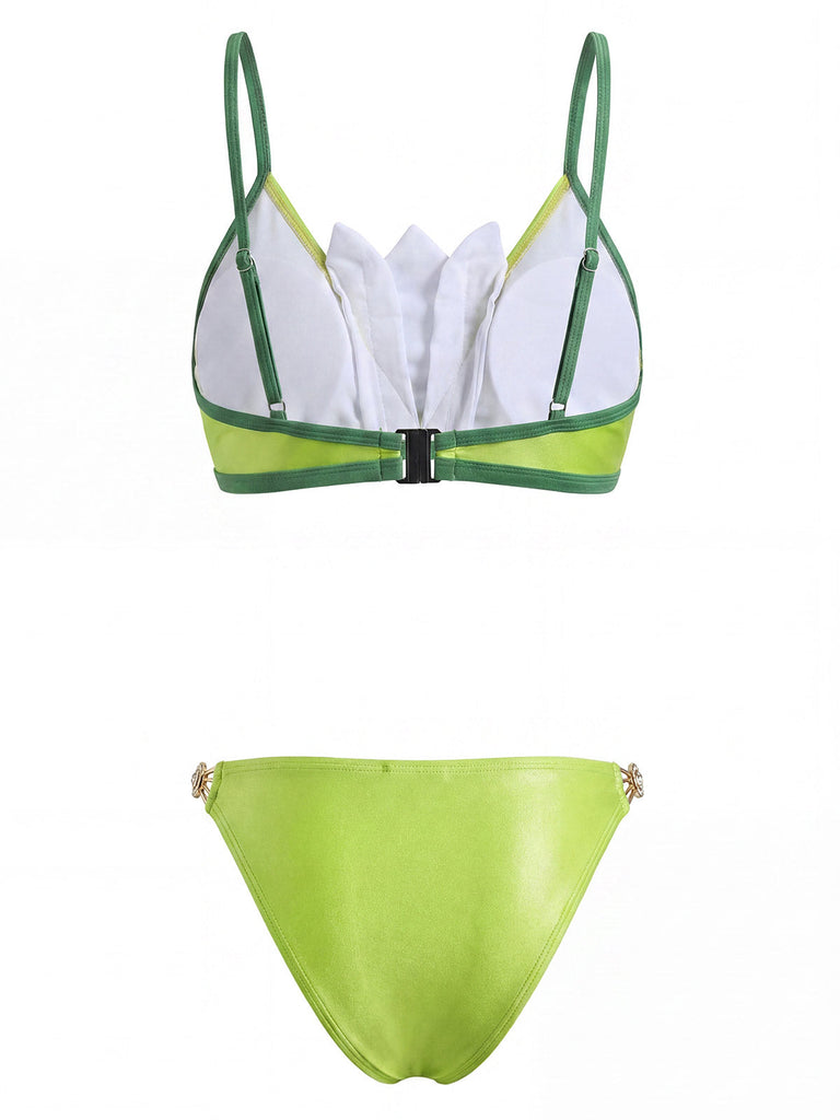 [Pre-Sale] Chartreuse 1970s Chiffon Swimsuit