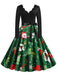 Christmas 1950s V-Neck Patchwork Swing Dress — vintage elegance for the modern woman