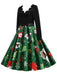 Christmas 1950s V-Neck Patchwork Swing Dress: timeless style reimagined