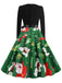 Christmas 1950s V-Neck Patchwork Swing Dress — vintage elegance for the modern woman