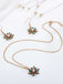 Christmas Alloy Diamond Snowflake Necklace Earring Set - vintage fashion, retro style