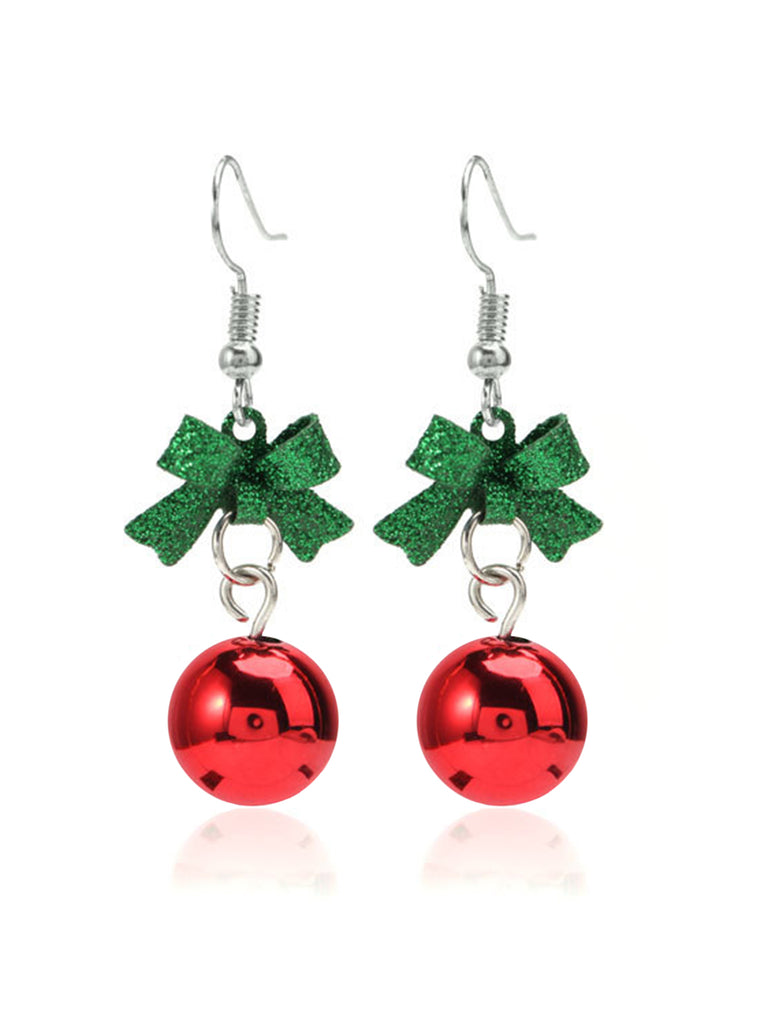 Christmas Bow Red Bead Drop Earrings, vintage fashion, retro style - perfect for women who love vintage and retro fashion