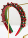 Christmas Colored Bell Beads Headband — vintage style that transcends decades