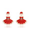 Christmas Dress And Santa Hat Earrings: where vintage romance meets her modern spirit