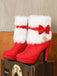 Christmas Flannelette Fur Beading Chunky Heel Boots: timeless vintage elegance she makes her own